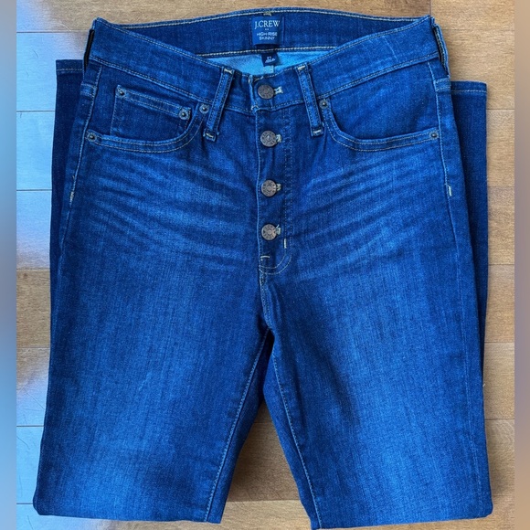J.Crew High-Rise Skinny Button-Fly Jeans – Dark Wash, Size 27 - Picture 4 of 7